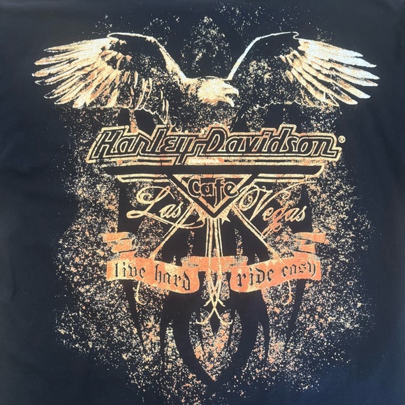 Harley-Davidson Las Vegas Cafe Eagle Graphic T-Shirt | Ride Hard Ride Easy XL - Picture 5 of 8
